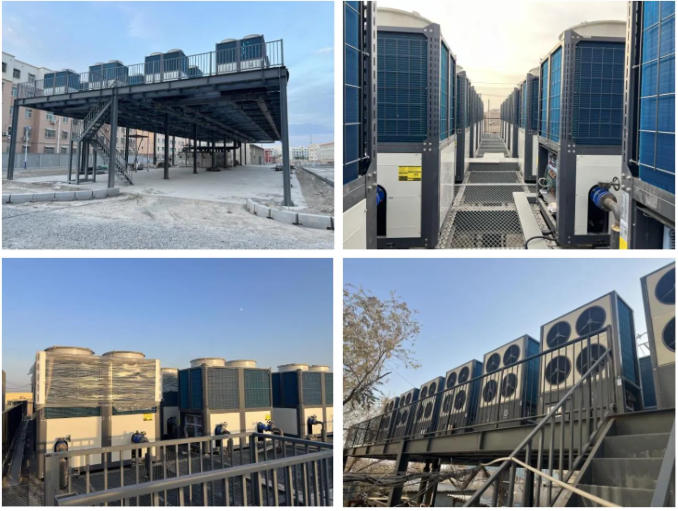 20260730155815547 新疆吐鲁番托克逊伊拉湖J9集团国际站空气能热泵机组阵列装置实景